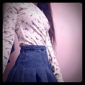 Long-sleeve Flower-Pattern Shirt